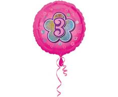 amscan Folienballon Rosa Blumen 3, Pink