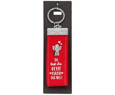 Depesche 10890.013 Schlüsselanhänger aus Filz, mit Schutzengel und Aufschrift, Du bist die Beste Mama der Welt, rot, ca. 15 cm