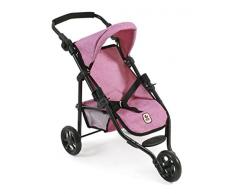 Bayer Chic 2000 612 70 - Jogging Buggy Lola, Kleiner Puppenwagen für Puppen bis 50 cm, Jeans Pink