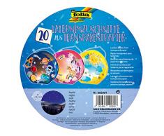 folia 682004 Laternenzuschnitte Nacht, aus Transparentpapier 115g/m² für Rundlaternenrohlinge, Ø 16,8 cm, 20 Stück, zum Basteln von individuellen Laternen