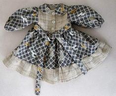 Puppenmode Sturm 1328-2 Kleid im Country-Stil für Puppen, Mehrfarbig