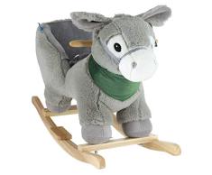 Bieco Plüsch Schaukeltier Esel 73,5x33,5x61cm |Schaukelpferd Baby | Schaukeltier Baby| Kinderschaukel Indoor| Baby Wippe | Baby Schaukel | Schaukelpferd ab 1 Jahr | Schaukel Baby spielzeug ab 1 jahr