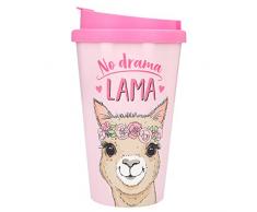Depesche 2180.010 to-Go Becher aus Kunststoff mit Spruch, 350 ml, No Drama Lama, Mehrfarbig
