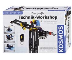 KOSMOS 628154 Der große Technik-Workshop, 22 mechanische Modelle bauen und testen, Experimentierkasten für Kinder