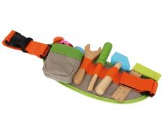 small foot 4745 Verstellbarer Werkzeug-Gürtel inkl. buntem Spielwerkzeug und -zubehör aus Holz, ab 3 Jahren