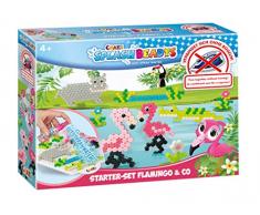 CRAZE Tiere Splash BEADYS Flamingo & Co. Wasserperlen Bügelperlen ohne Bügeln Starter Bastelset 20579, bunt