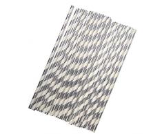 Neviti 771976 Papier Trinkhalme Streifen, silber