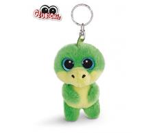 NICI 45543 Glubschis Schlüsselanhänger Drache McDamon 9cm, große Glitzeraugen, Plüschtier mit Schlüsselring, grün/gelb