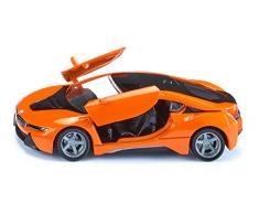 siku 2348, BWM i8 LCI, Orange/Schwarz, Metall/Kunststoff, 1:50, Öffenbare Türen, Abnehmbare Reifen