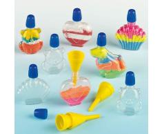 Kleine Sandkunst-Flaschen - zum Basteln für Kinder - tolle Dekoration fürs Zimmer - 8 Stück