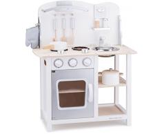 New Classic Toys - 11053 - Kinderrollenspiele - Hölzern Kinderküche Bon Appétit - Weis/Silver - Einschließlich Zubehör
