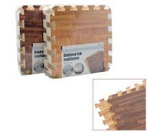 AR- Fußmatte, Gummi, Eva, Holz, 9 Teile, 90 x 90 cm, Mehrfarbig (39148)