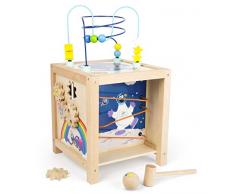 Small Foot 10974 Sesamstrasse Motorikwürfel aus Holz, 100% FSC-Zertifiziert, für multifunktionalen Spielspaß für Kinder ab 18 Monaten Spielzeug, Mehrfarbig