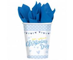Amscan International 9901953 266 ml On Your christtening Day blau Pappbecher