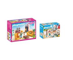 Playmobil 5308 - Wohnzimmer mit Kaminofen & 9268 - Badezimmer