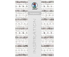 Ursus 60804601 - Designkarton Bordüren, 200 g/qm, 5 Blatt, Din A4, Einladung, Konfirmation, silber