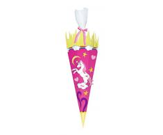 Ursus 9870001 - Schultüten Bastelset, Easy Line Einhorn, 6-eckig, 68 cm, bunt