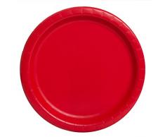 Unique Party 21.9 cm Party Teller, 16er Pack, rot