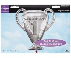 Amscan 25/63 x 28/71 cm Trophy CHAMPION N.1 Super Shape Folienballon