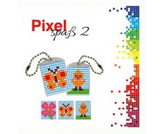 Pracht Creatives Hobby P90021-00505 - Pixel Spaß Bastelset 2, für 2 Medaillons, Schlüsselanhänger, für Kinder, Jungen und Mädchen, als kleines Geschenk, Mitgebsel, für den Kindergeburtstag