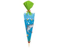 Ursus 9850028 - Schultüten Bastelset Hai, 6 eckig, 68 cm