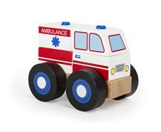 Small Foot 11074 Konstruktionsfahrzeug Krankenwagen aus Holz, FSC 100%-Zertifiziert Spielzeug, Mehrfarbig