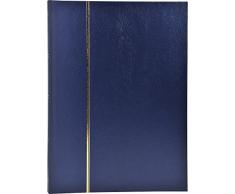 Exacompta 26154E Einsteckalbum (für Briefmarken aus Halbleder, 48 Seiten, 22,5 x 30,5 cm) blau