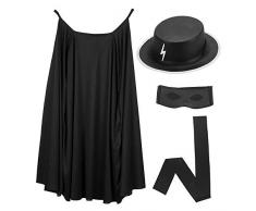 Widmann 01379 – Kinderkostüm, Bandit, Umhang, Hut, Maske und Bauchbinde, schwarz, Gauner, Zorro, Verbrecher, Kostümset, Motto Party, Karneval, Halloween