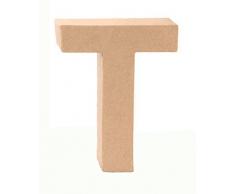 Glorex 6 2029 120 - Papp - Buchstabe T, Buchstabe aus brauner Pappe, ca. 17,5 X 5,5 cm groß, zum bemalen und bekleben, für Serviettentechnik und Décopatch, ideal als Dekoration