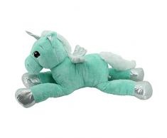 Sweety Toys 11957 Einhorn Plüschtier Kuscheltier 115 cm türkis-Mint liegend