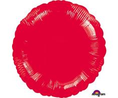 Amscan Folienballon Rund, Rot Circle(Metallic), 46cm