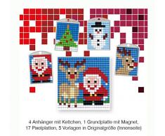 Pracht Creatives Hobby P90018-63501 - Pixel Spaß Bastelset 10, für 4 Medaillons, Schlüsselanhänger, für Kinder, Jungen und Mädchen, ideal als kleines Geschenk, Mitgebsel, für den Kindergeburtstag