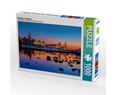 CALVENDO Puzzle Dresden am Abend 1000 Teile Lege-Größe 64 x 48 cm Foto-Puzzle Bild von hessbeck.fotografix