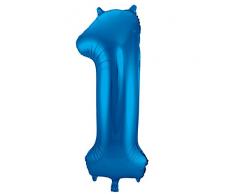 Folat 631419 - Folienballon Zahl 1 - blau - ca. 86 cm