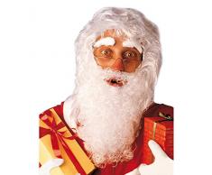 WIDMANN 1518S Weihnachtsmann Perücke mit Maxi Bart, Schnurrbart und Augenbrauen, weiß
