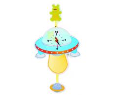 Small Foot Company small Foot Design 2690 Uhr UFO, Holz, Mehrfarbig, One Size