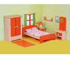 PUPPENHAUS PUPPENSTUBE MÖBEL SCHLAFZIMMER 5tlg. HOLZ Holzspielzeug
