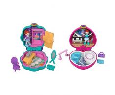 Polly Pocket FRY31 - Tiny Places Schatulle Lilas Schrank & Pocket FWN41 - Tiny Places Schatulle Lilas Ballettaufführung