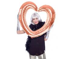 Generique - Herzförmiger Folienballon Bilderrahmen Roségold