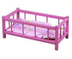 Tupiko lillestrøm Holz farbige Bett für Puppen (mittel)
