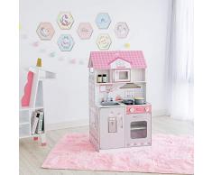 Teamson Kids TD-12515P Ariel Wonderland Puppenhaus & Spielküche, Pink/Grau