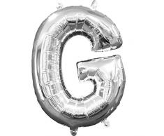 amscan 3302311 Folienballon Minishape Buchstabe G, Silber