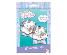 Sambro SAM-3394-2 - Schwimmflügel mit 3D Effekt, Einhorn Motiv, für Kinder von 3 bis 6 Jahren, mit Sicherheitsventil, ideal für Pool, Strand und Schwimmbad