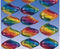 Girlande Rotorspirale Regenbogen - Ø 5 cm x 60 cm, 4er Pack