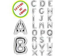 Ballon Buchstabe S in Silber - XXL Riesenbuchstabe 100cm - für Geburtstag Jubiläum & Co - Party Geschenk Dekoration Folienballon Luftballon Namen Wörter (Buchstabe S)