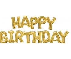 amscan 3609901 Folienballon Set Happy Birthday