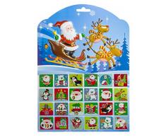 Unbekannt III Aufkleber für Adventskalender, Zahlen 1 bis 24, Mehrfarbig, Keine