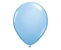 Folat Einfarbige metallic Luftballons hellblau 50er Pack