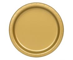 Unique Party 21.9 cm Party Teller, 16er Pack, gold