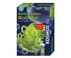 KOSMOS Fun Science Seifenblasen-Roboter, Schillernde Seifenblasen am laufenden Band ohne Pusten, Elektronik-Bausatz, original Pustefix-Seifenblasenflüssigkeit, Experimentierkasten für Kinder ab 8-12